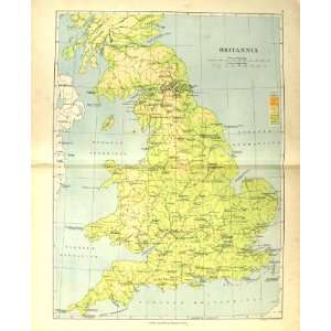   1904 Map Britain England Isle Man Wales LandS End