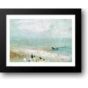  Beach with figures and a jetty. c.1830 28x22 Framed Art 