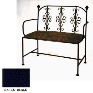  Wrought Iron Gothic Loveseat with Arms   by Grace (SATIN 
