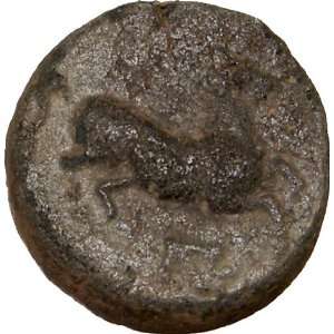  MARONEIA 400BC Authentic Ancient Greek Coin Horse Grape 