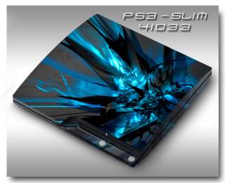 MADE IN USA   Sony PS3 Slim Skin (Graphic Decal) 41033 electric blue 