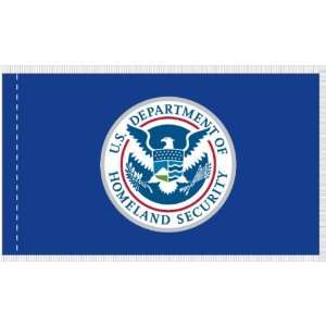  3 x 5 ft. DHS Flag   Pole Sleeve w/ Silver Fringe Patio 