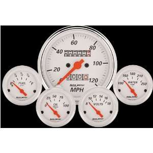  Autometer 1300 T Arctic White KIT w/Mechanical Speedometer AND Tach 