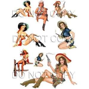  Sexy Girls with Guns WWII Pin up Girl Guitar Decals #40 