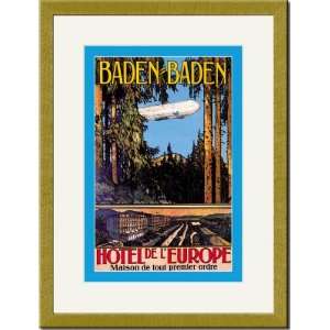   /Matted Print 17x23, Baden Baden   Hotel de lEurope
