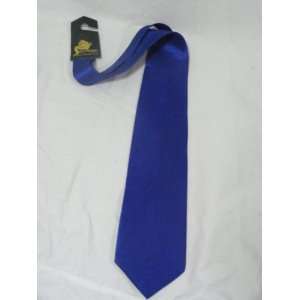  Mens 100% Silk Necktie  Flat Blue Solid Color/No Design 