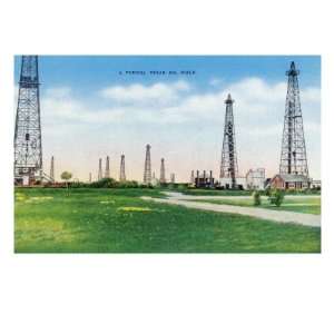 Abilene, Texas   a Typical View of a Texas Oil Field, c.1943 Premium 