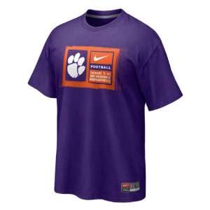 Clemson Tigers New Orchid Nike Football Sideline Team Issue T Shirt 