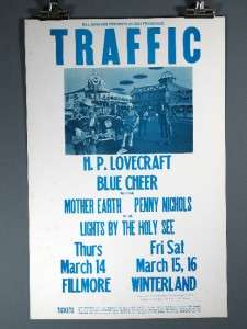 Traffic, Blue Cheer, Mother Earth, Vintage Poster 1968  