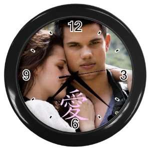 Twilight Love Jacob and Bella Black Wall Clock