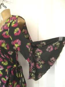   Dress Geo Starburst Daisy Cosmic Aquarius Black Cutout Arm M  