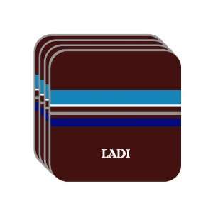 Personal Name Gift   LADI Set of 4 Mini Mousepad Coasters (blue 