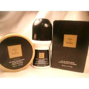  Avon Chic In Black Eau De Parfum Spray 3 PC Set 
