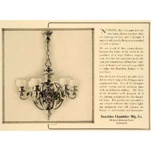  1921 Ad Beardslee Chandeliers Light Fixtures Interior 