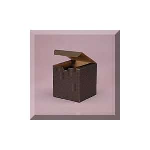  100ea   8 X 8 X 3 1/2 Black Pinstripe Kraft Tint Gift Box 