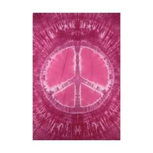  Pink Peace Sign Tie Dye Tapestry