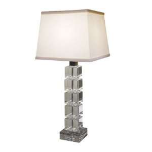    Lamp Works Crystal Beveled Square Table Lamp
