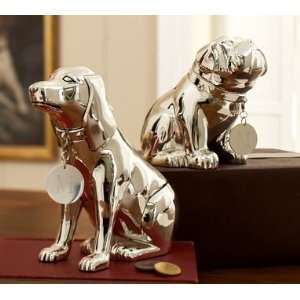    Pottery Barn Silver Plated Dog Coin Bank   Hound Dog Toys & Games