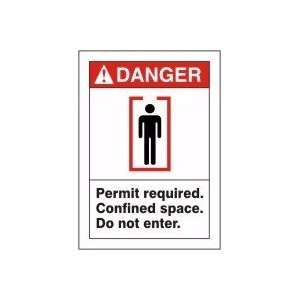 DANGER Permit required. Confined Space. Do not enter. (w/graphic) 14 