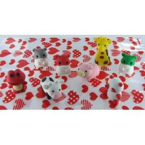   New Released Giraffe, Hamster, Panda, Pig & Cow Erasers Toys & Games