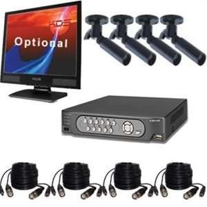  Home Security Camera System, 4 Color Bullet Cameras, 4 Cables, CCTV 
