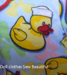 DOLL CLOTHES Fits BITTY BABY Boy Twin Ducky Pajamas  