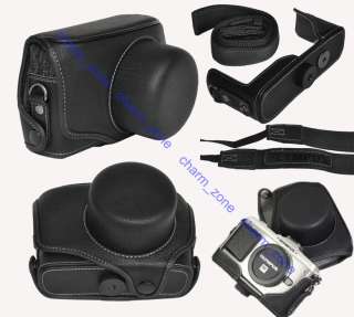 Black Leather Case Bag For Olympus E P1 EP2 EPL1 Camera  