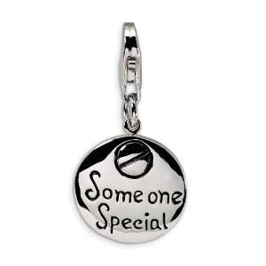  Sterling Silver Someone Special Inscribed Round Charm 