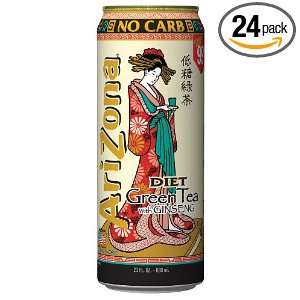 Arizona Diet Green Tea With Ginseng, 23 Ounces (Pack Of 24)  