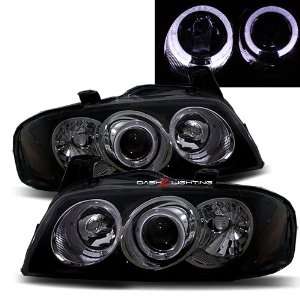  04 06 Nissan Sentra B15 Halo Projector Headlights   Black 