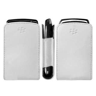   BLACKBERRY TOUR 9630 WHITE LEATHER SLIM POCKET POUCH CASE COVER SLEEVE