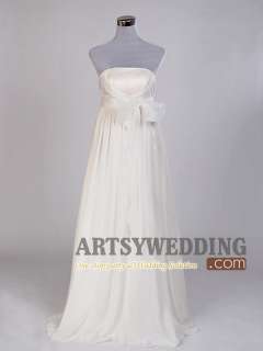 Chiffon Empire Bridal Gown Wedding Dress Custom Size 2 4 6 8 10 12 14 