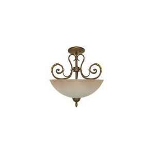 Cortina   3 Light 16 Semi  Flush Mount W/ Amber Veil Glass   Dune