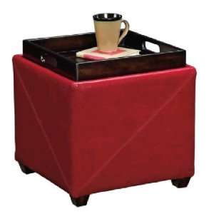  Molly Red Storage Ottoman