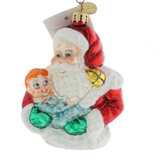 New Christopher Radko Rare Onesie Twosome Christmas Ornament Santa 