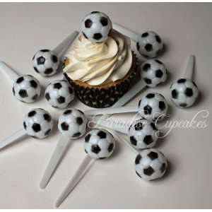  3D Soccer Ball Cupcake or Cake Topper 