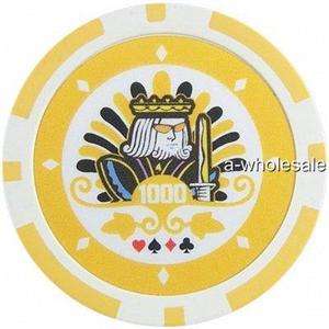 1,000 Las Vegas Casino Style King Suite Poker Chips Set  