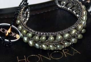Honora Sterling KIWI Branch Pearl Cuff Bangle Bracelet NWT  