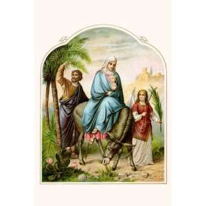  Baby Jesus and Family Leaving 12x18 Giclee on canvas