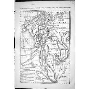  1869 MAP CAPTAIN SPRYE ROUTE WESTERN CHINA BAY BENGAL BURMA 