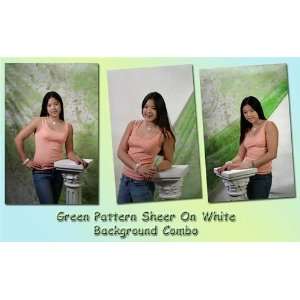   DMKFoto Green Sheer on White Studio Background Combo  
