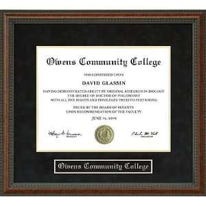  Owens Community College Diploma Frame