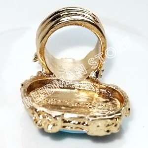   bidding a New gold plated OVAL arty ring in 4 difference color stone