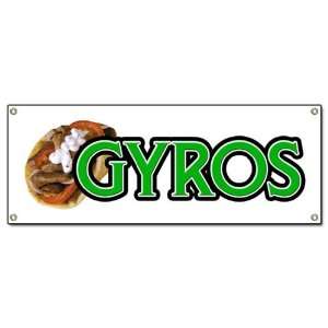  GYROS BANNER SIGN greek gyro sign signs stand Patio, Lawn 