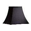   in. Wide Bell Shaped Lamp Shade, Black, Faux Silk Fabric, Laura Ashley
