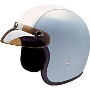  HCI Light Blue/White Soft Touch Leather Motorcycle Helmet 