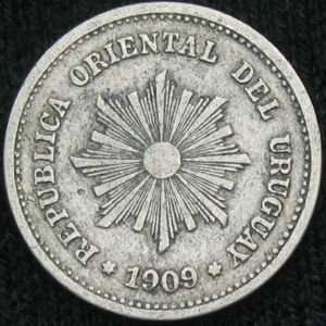  1909 A Uruguay One Centesimo    Extremely Fine Condition 