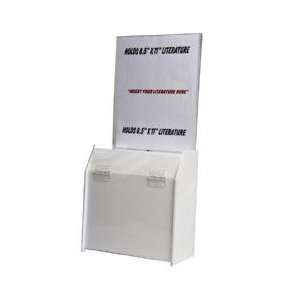  Ballot Box Acrylic White With Sign Ad Frame Header Office 