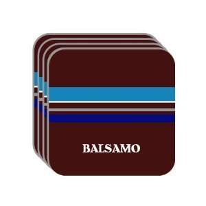 Personal Name Gift   BALSAMO Set of 4 Mini Mousepad Coasters (blue 