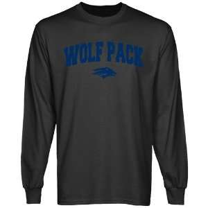  Nevada Wolf Pack Charcoal Logo Arch Long Sleeve T shirt 